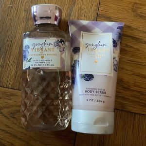 Bath and body works gingham vibrant set.